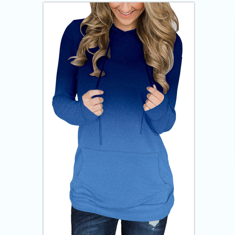 Womens Hoodie Sweatshirts Casual Tunic Tops Long Sleeve Hoody with Kangaroo Pockets Image 8