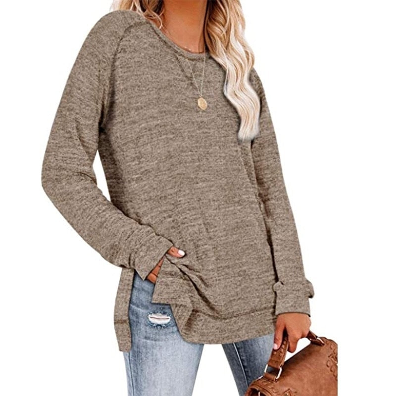 Womens Sweaters Lightweight Long Sleeve Shirts Soft Warm Sweatshirt Image 2