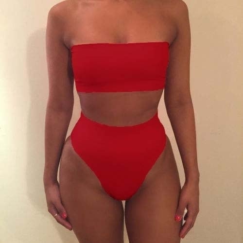 Womens Removable Strap Wrap Pad Cheeky High Waist Bikini Set Swimsuit Image 3