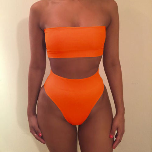 Womens Removable Strap Wrap Pad Cheeky High Waist Bikini Set Swimsuit Image 7