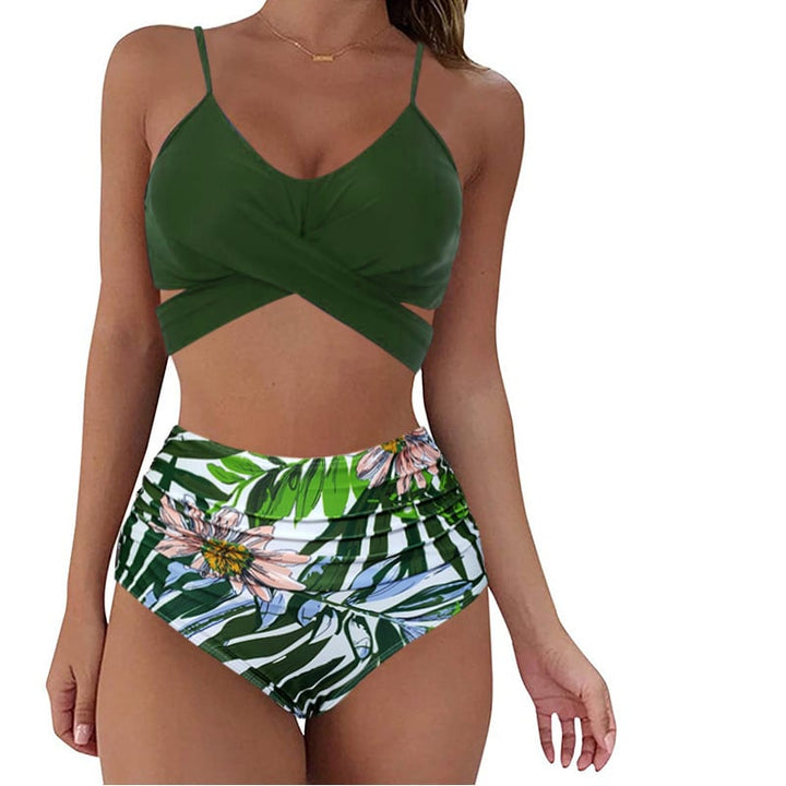 Women Wrap Bikini Set Push Up High Waisted 2 Piece Swimsuits Image 1