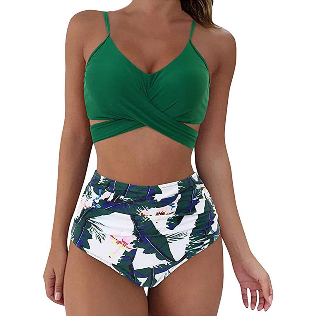 Womens High Waisted Bandage Bikini Set Wrap Two Piece Push Up Swimsuits Image 1