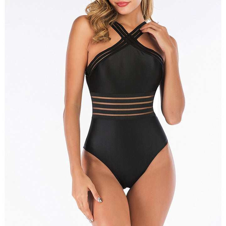 Womens One Piece Swimwear Front Crossover Swimsuits Hollow Bathing Suits Image 6