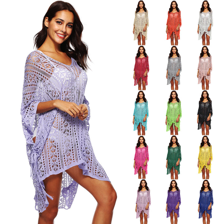 Womens Bathing Suit Cover Up for Beach Pool Swimwear Crochet Dress Image 1