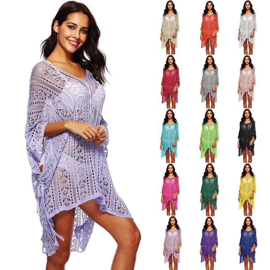 Womens Bathing Suit Cover Up for Beach Pool Swimwear Crochet Dress Image 1