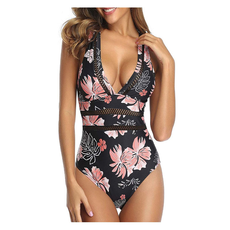 Women One Piece Plunge V Neck Monokini Sexy Hollow Out Swimsuits Bathing Suit Image 3