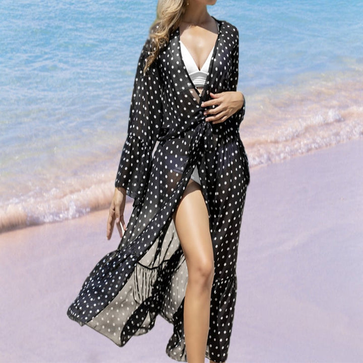 Womens Chiffon/Rayon Beach Blouses Kimono Cardigan Long Bikini Cover Up Image 1