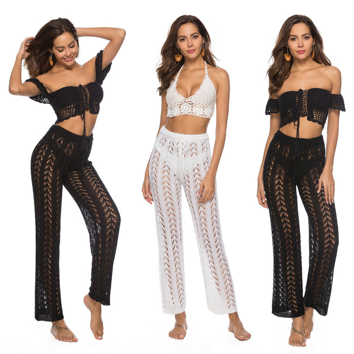 Womens Crochet Net Hollow Out Beach Pants Sexy Swimsuit Cover Up Image 1