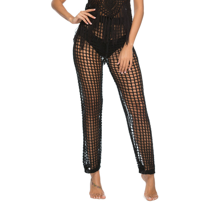 Womens Crochet Net Hollow Out Beach Pants Sexy Swimsuit Cover Up Pants Image 6