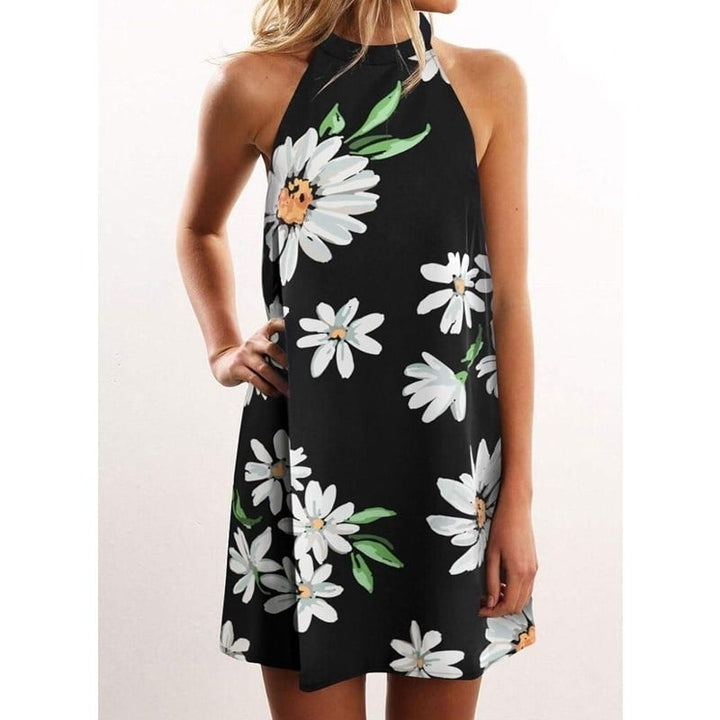 Womens Casual Sleeveless Floral Mini Dress Image 9