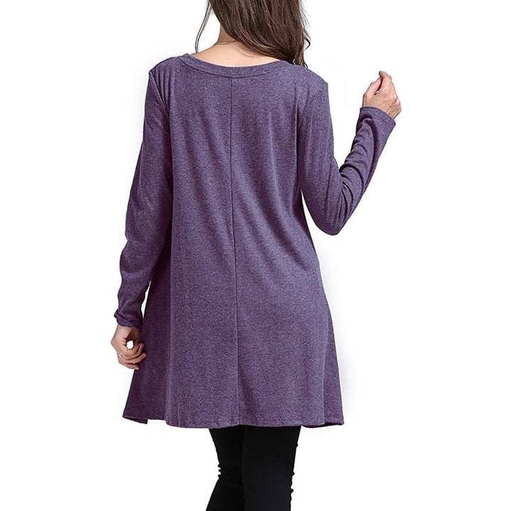 Women Lace Long Sleeve Tunic Top Blouse Image 3