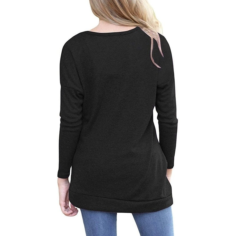 Womens Casual Long Sleeve Tunic Tops Fall Tshirt Blouses Image 2