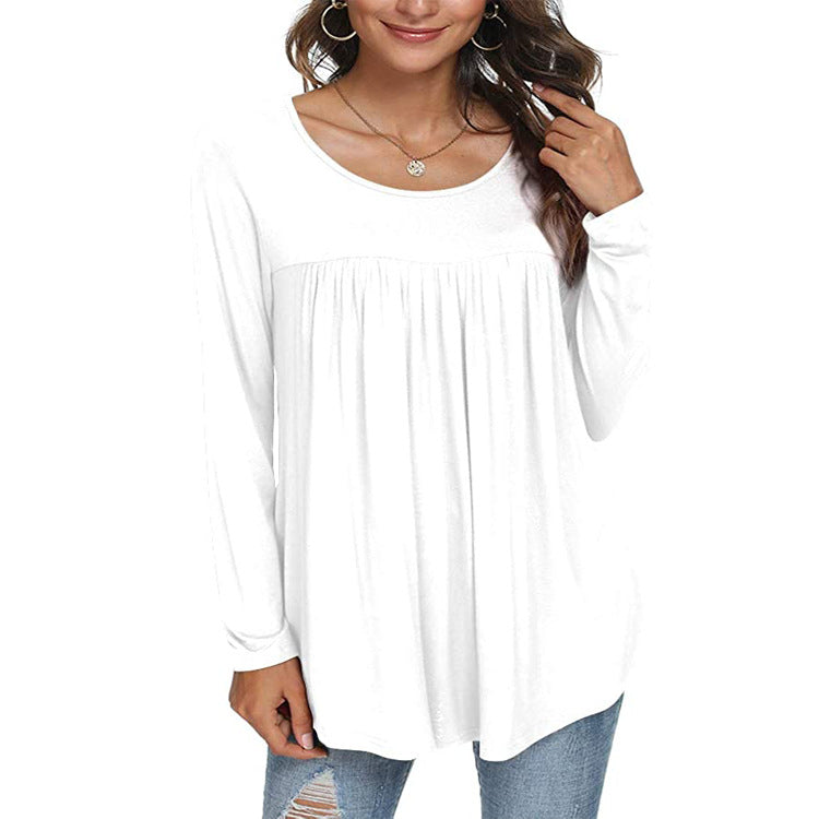 Womens Fall Casual Short Sleeve Tops Lightweight Loose Image 1