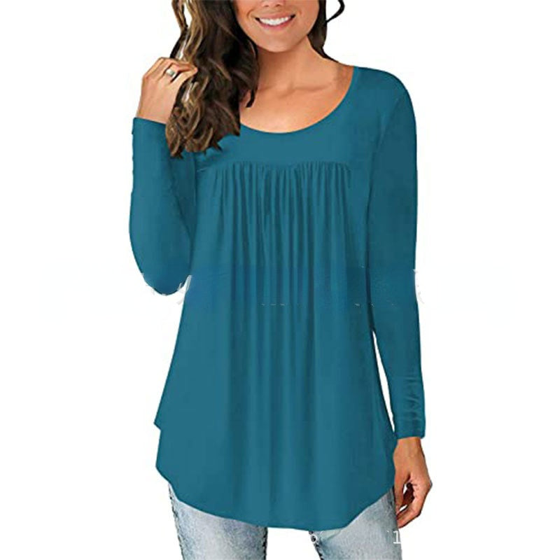 Womens Fall Casual Short Sleeve Tops Lightweight Loose Image 7