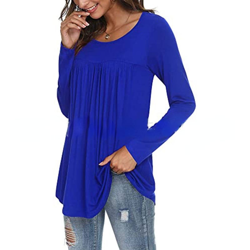 Womens Fall Casual Short Sleeve Tops Lightweight Loose Image 8