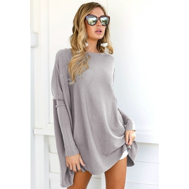 Womens Tunic Tops for Leggings Oversized Shirts Casual Batwing Image 3