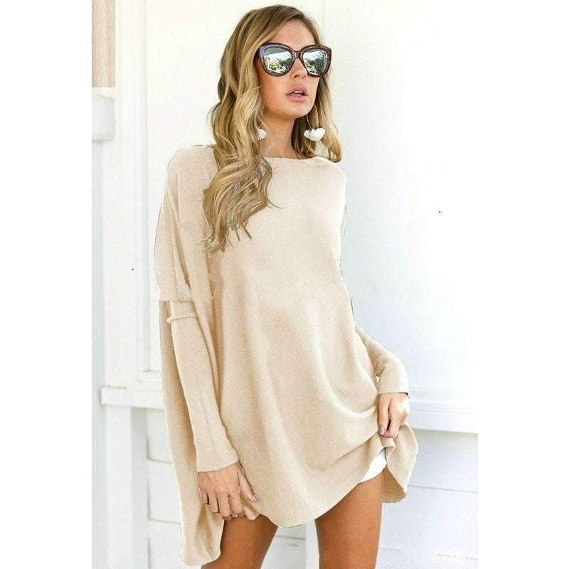 Womens Tunic Tops for Leggings Oversized Shirts Casual Batwing Image 8