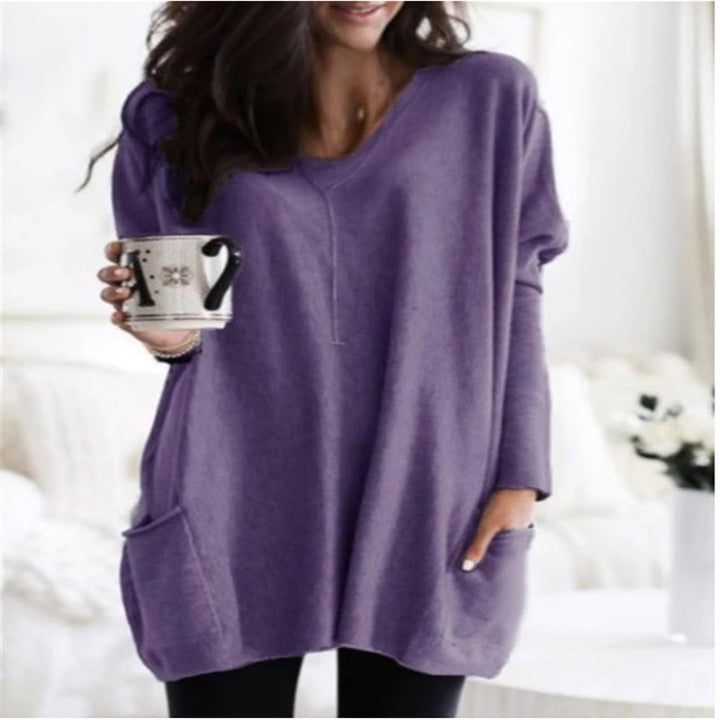 Womens Summer Casual Shirts Short Sleeve Tunic Tops with Pockets Image 1