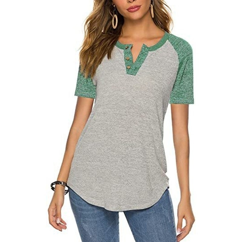 Basic Button Henley Shirt Boyfriend Style Ladies Tops Image 6