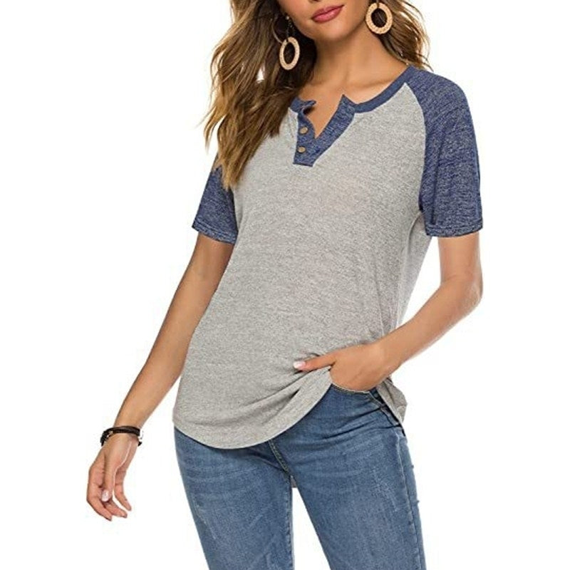 Basic Button Henley Shirt Boyfriend Style Ladies Tops Image 7