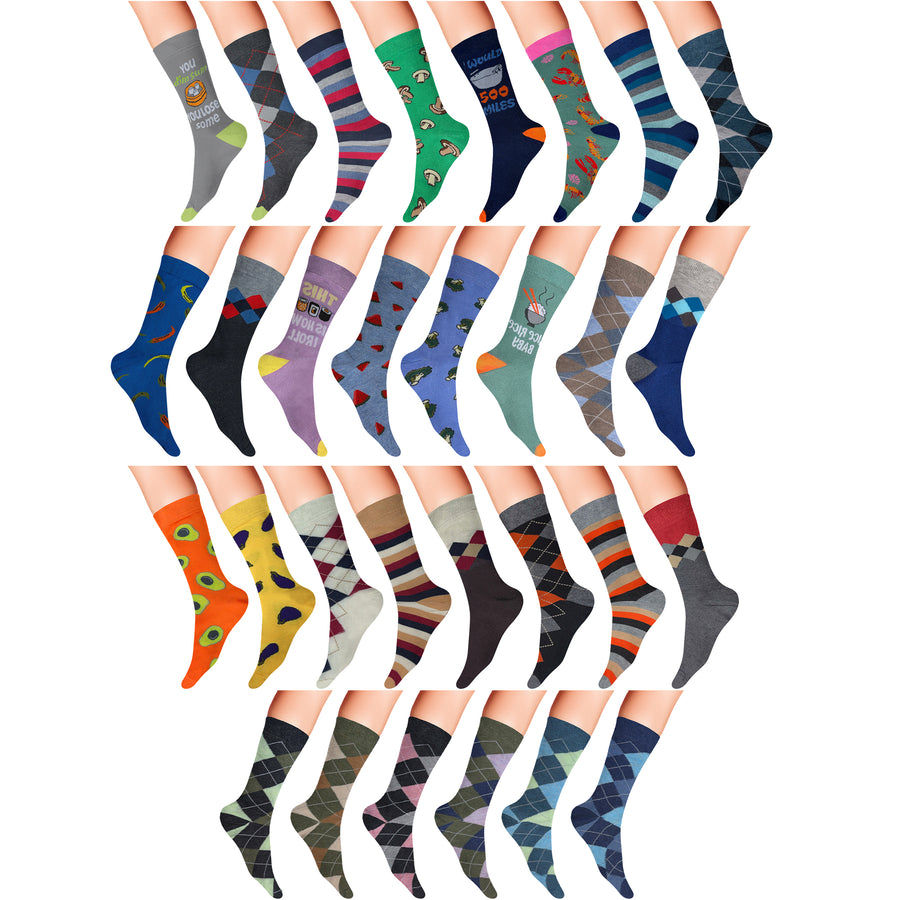 12-Pairs: Mens James Fiallo Premium Quality Dress Socks Image 1