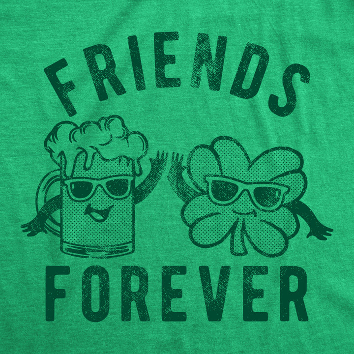 Womens Friends Forever Beer And Clover Tshirt Funny Saint Patricks Day Parade Graphic Novelty Tee For Ladies Image 2