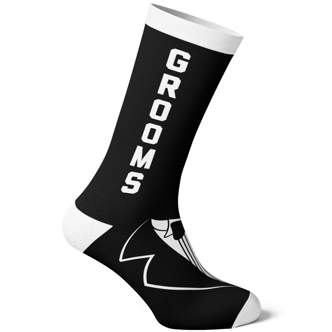 Mens Grooms Man Socks Funny Wedding Groomsmen Tuxedo Footwear Image 4