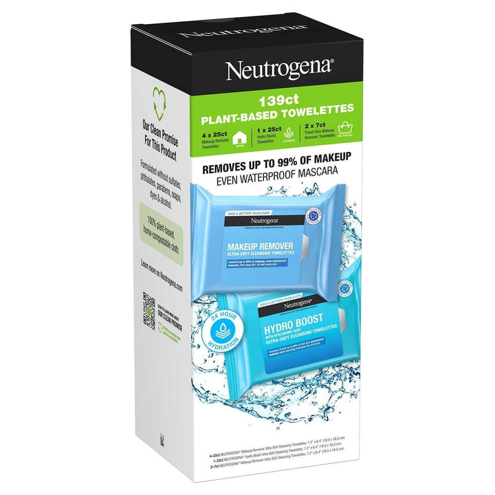 Neutrogena Makeup Remover and Hydro Boost Ultra-Soft Cleansing Towelettes139 Ct Image 1