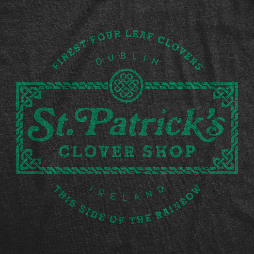 Mens St. Patricks Clover Shop Tshirt Funny Saint Paddys Day Parade Graphic Novelty Tee For Guys Image 2