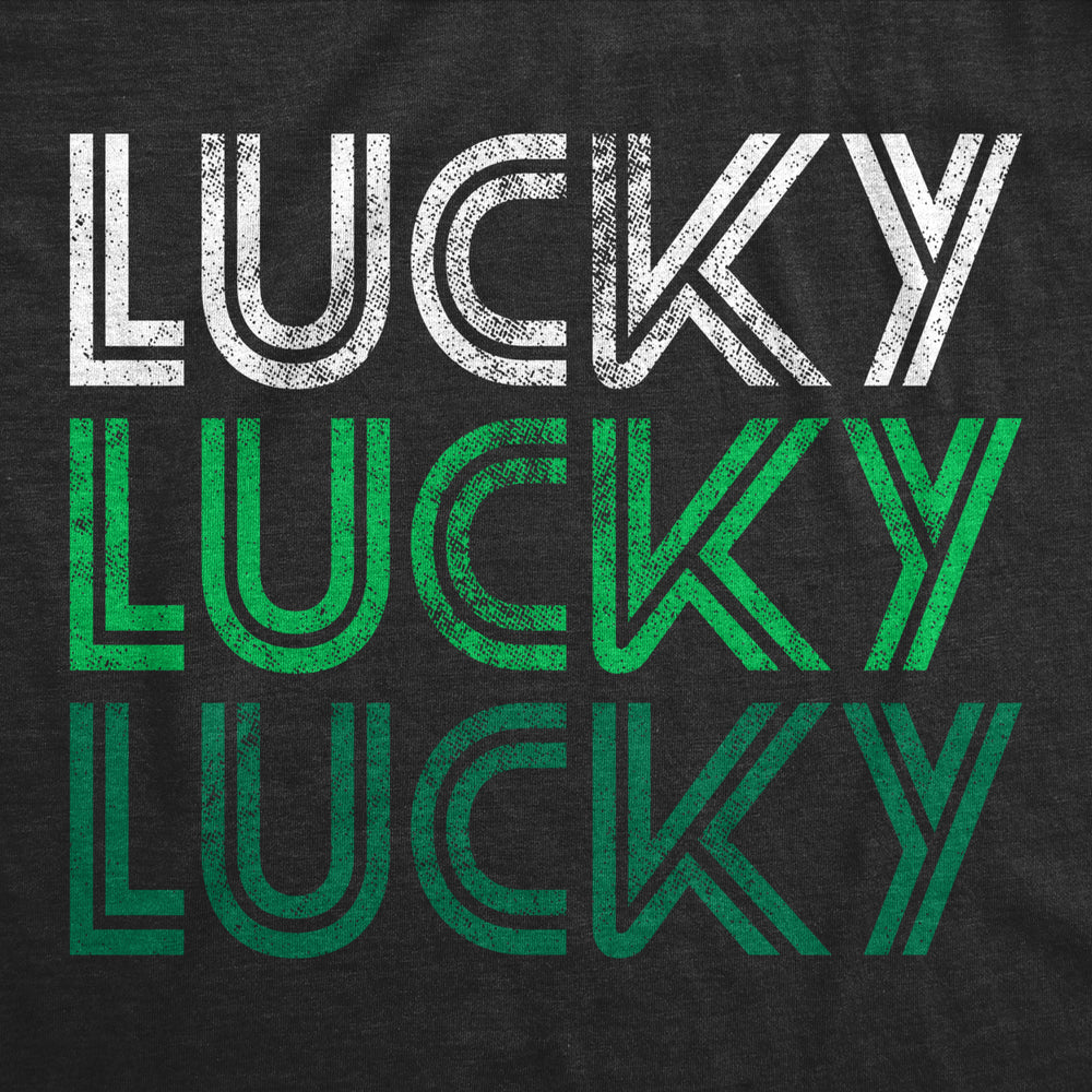 Mens Lucky Lucky Lucky Tshirt Funny Saint Patricks Day Parade Luck Graphic Novelty Tee For Guys Image 2