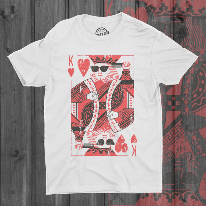 Mens King Of Hearts T shirt Cool Vintage Graphic Novelty Retro Tee for Guys Image 4