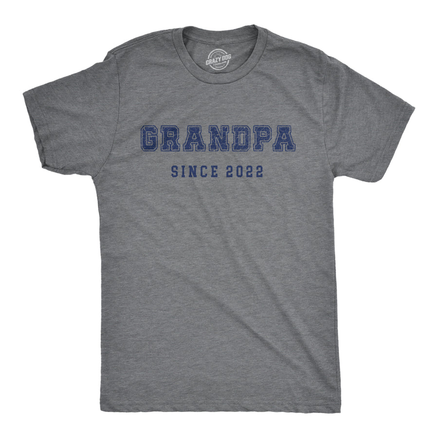 Mens Grandpa Since 2022 Tshirt Funny Grandfather Graphic Novelty Tee For Guys Image 1