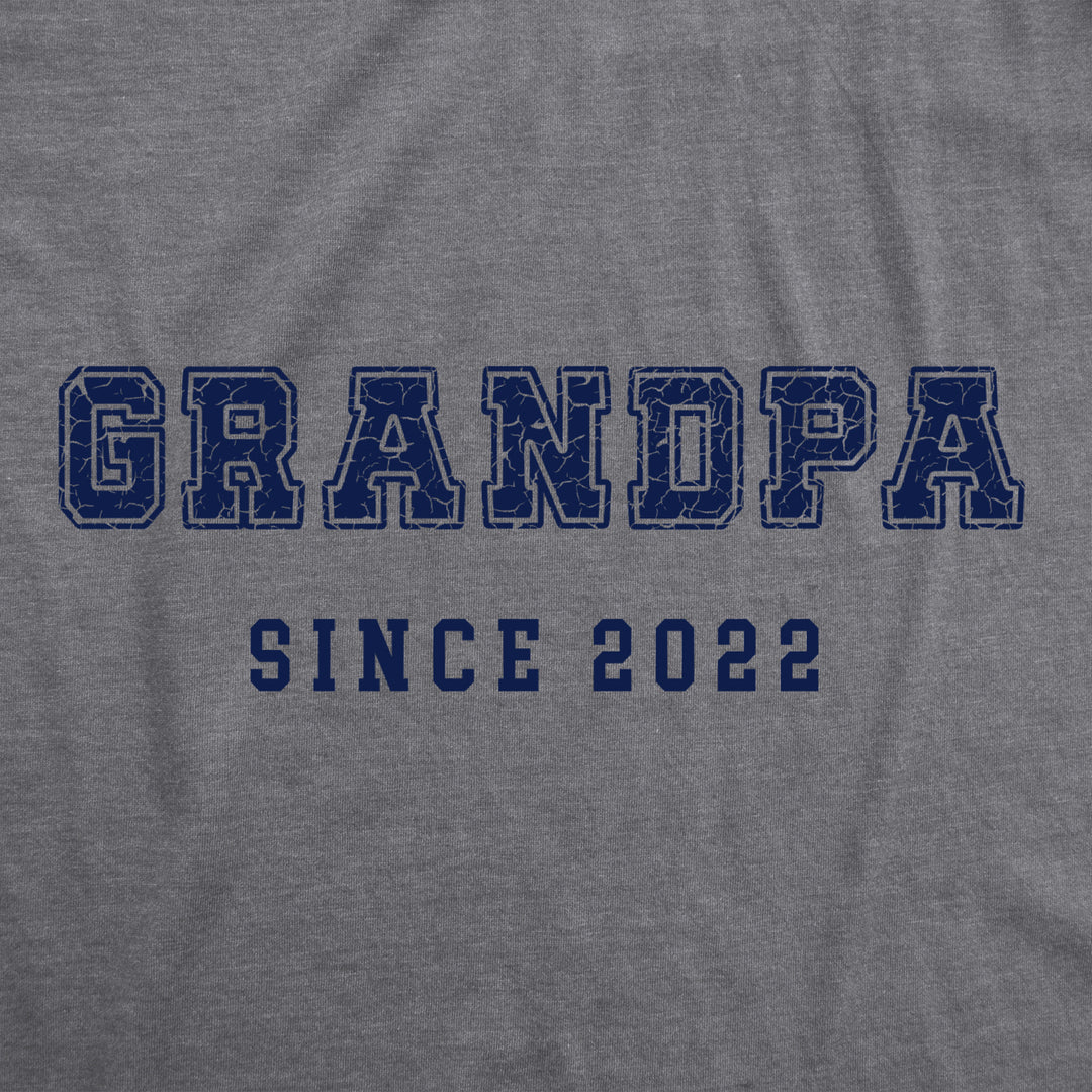 Mens Grandpa Since 2022 Tshirt Funny Grandfather Graphic Novelty Tee For Guys Image 2