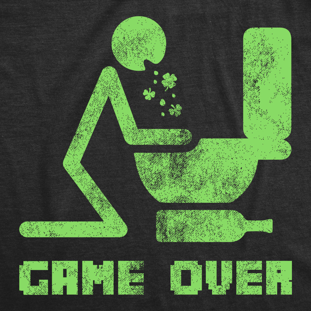 Mens Game Over Tshirt Funny Saint Patricks Day Parade Drinking Too Much Graphic Novelty Tee For Guys Image 2