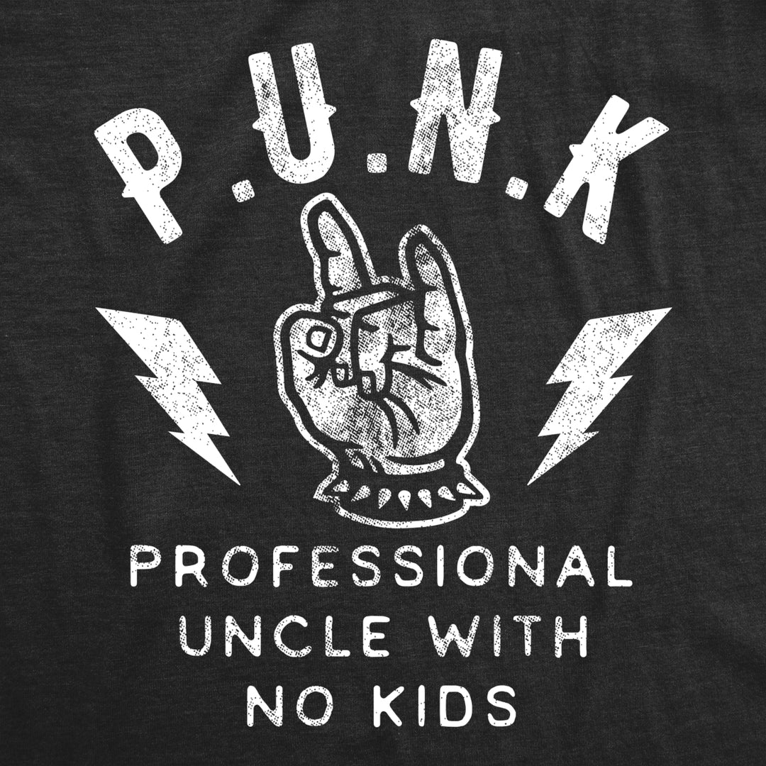 Mens Punk Professional Uncle No Kids Tshirt Funny Sarcastic Acronym Graphic Novelty Tee For Guys Image 2