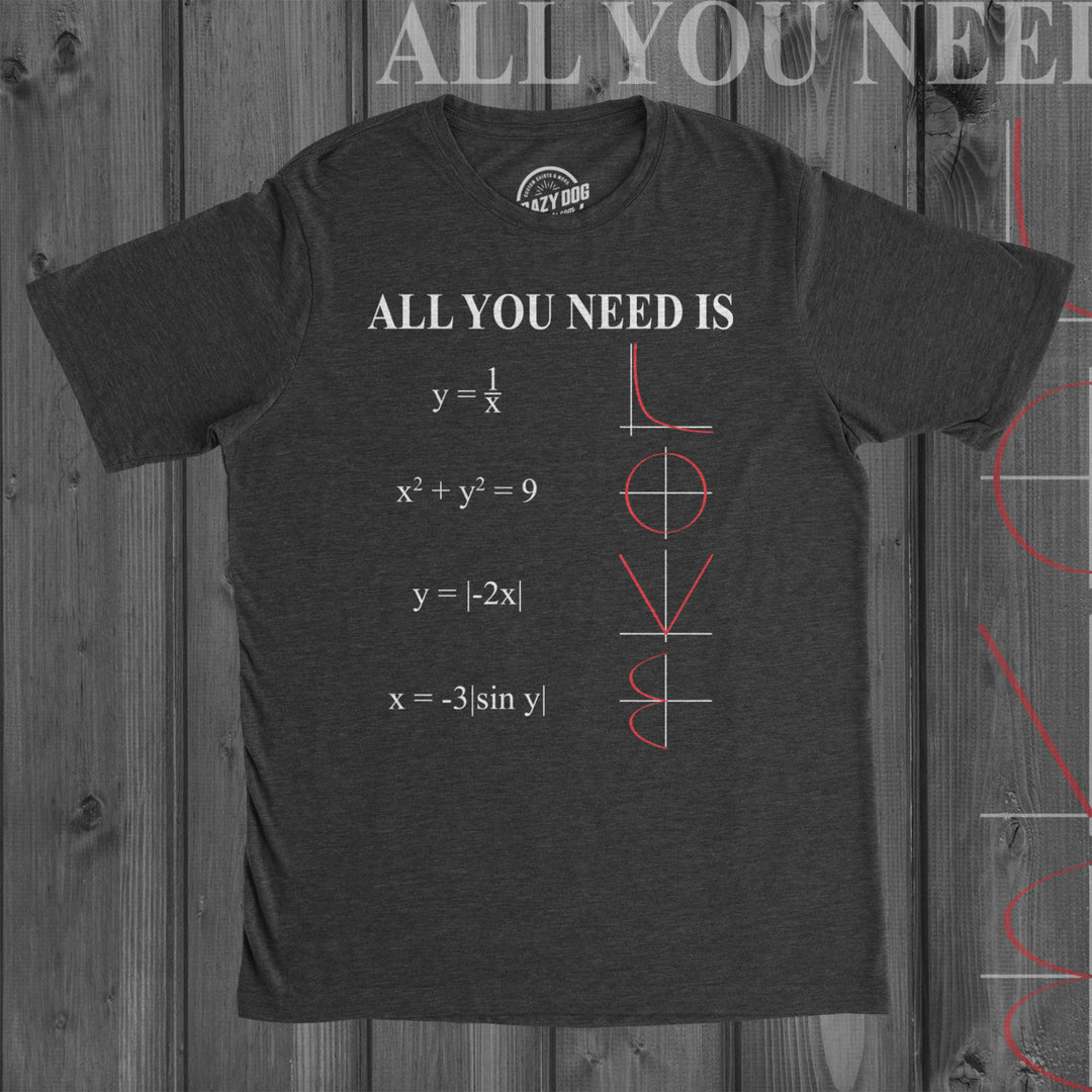 Mens All You Need Is Love Equation Tshirt Funny Nerdy Math Tee Image 4