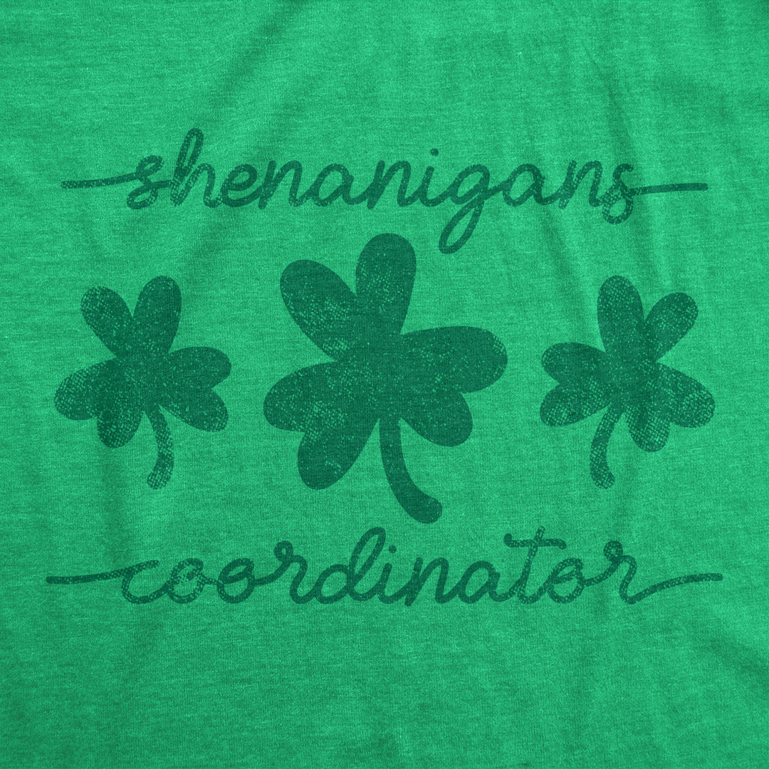 Womens Shenanigans Coordinator Tshirt Funny Saint Patricks Day Parade Graphic Novelty Tee For Ladies Image 2