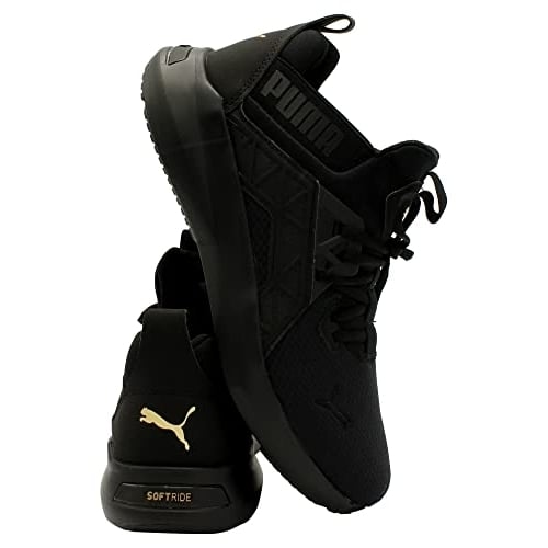 PUMA Mens Softride Enzo NXT Winter Running Shoes Black Team Gold Size Available Image 1