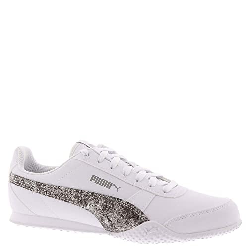 PUMA Bella Raw Metallic Womens Sneakers White Aged Silver Size [Your Size] Image 1