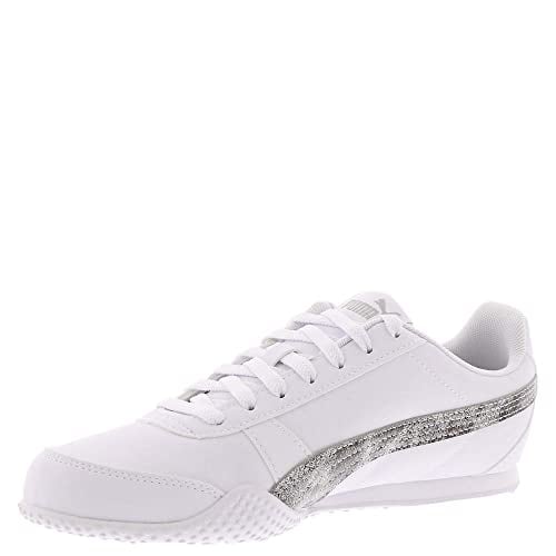 PUMA Bella Raw Metallic Womens Sneakers White Aged Silver Size [Your Size] Image 4