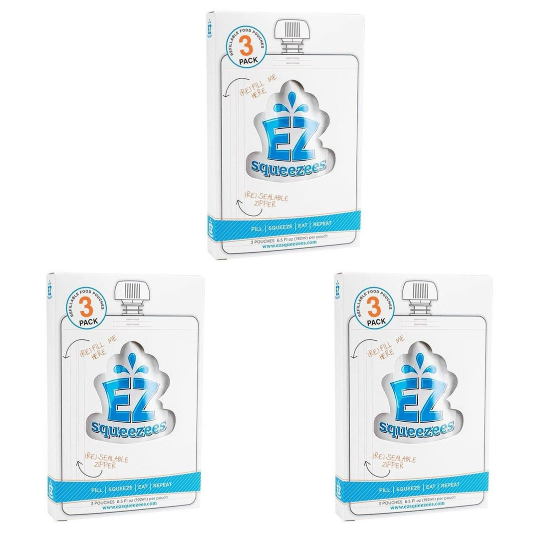 EZ Squeezees Reusable Squeeze Food Pouch 12pk Storage Toddler Kids Refill 894-0001-12pk Image 1