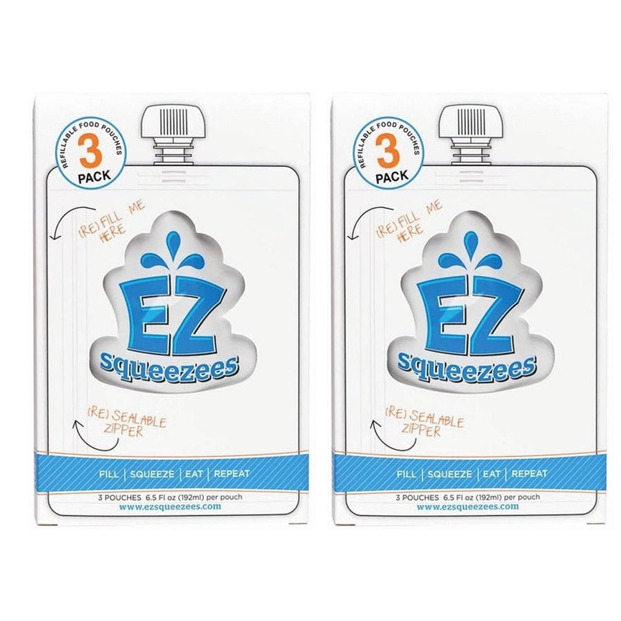 EZ Squeezees Reusable Squeeze Food Pouch 6pk Storage Toddler Kids Refill 894-0001-6pk Image 1