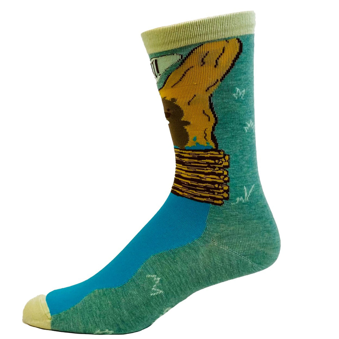 Womens Dam It Socks Funny Beaver Dam Camping Novelty Graphic Footwear Image 4