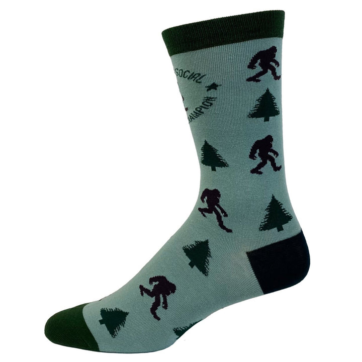 Mens Social Distancing Champion Socks Funny Bigfoot Quarantine Sasquatch Graphic Novelty Footwear Image 4