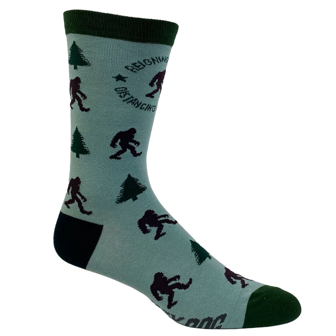 Mens Social Distancing Champion Socks Funny Bigfoot Quarantine Sasquatch Graphic Novelty Footwear Image 6