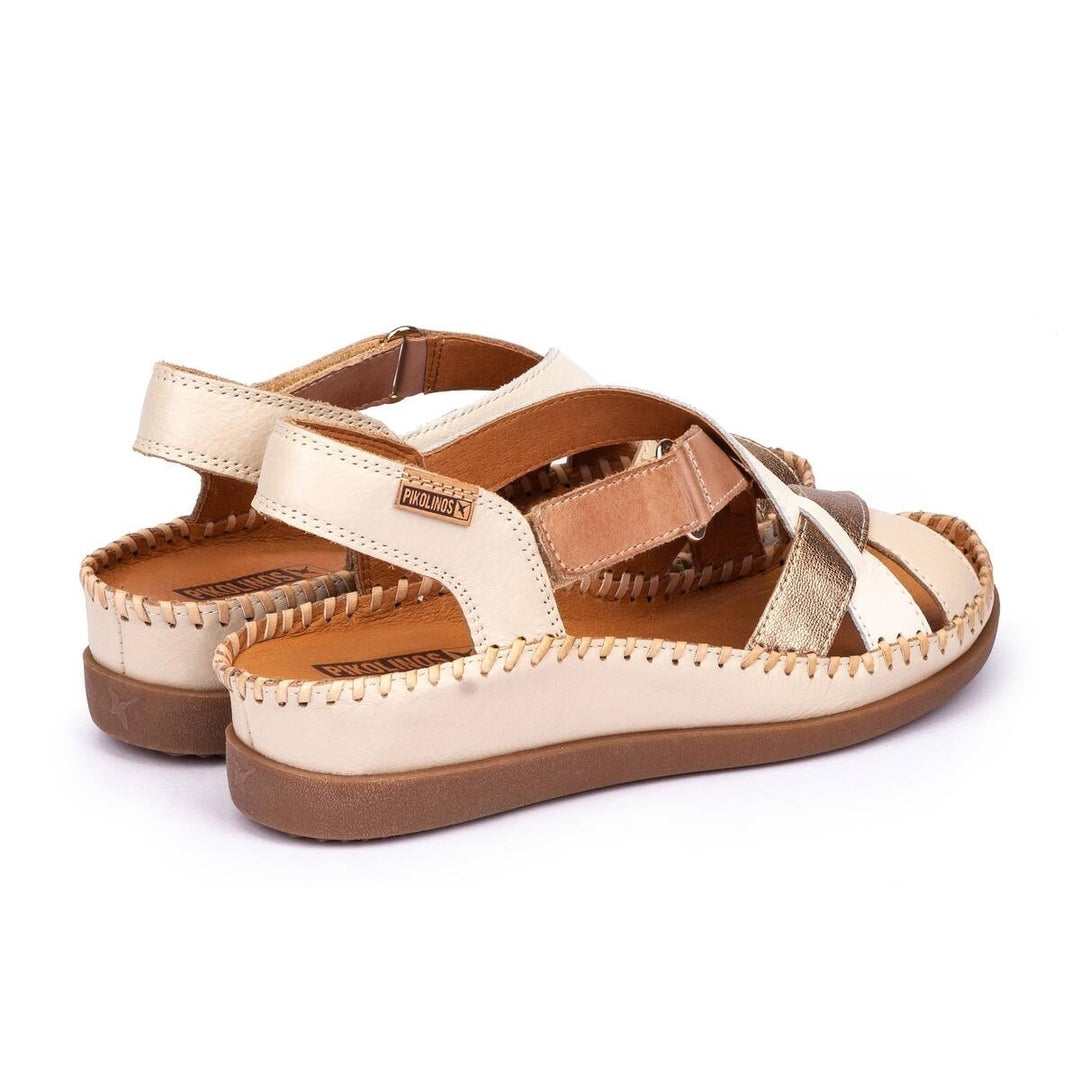 Pikolinos Cadaques Sandal Marfil W8K-0741C2 Leather Wedge 3.5cm Summer Shoes Image 3