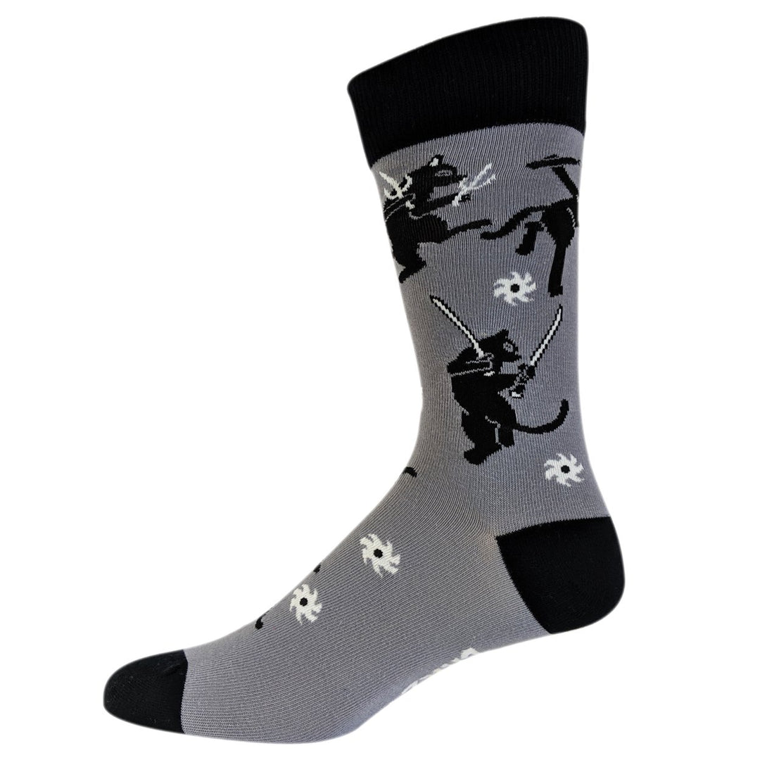 Every Kitty Was Kung-Fu Fighting Socks Funny Cat Mom Novelty Crazy Saying Gift (Multi) - Mens (9-11) Image 4