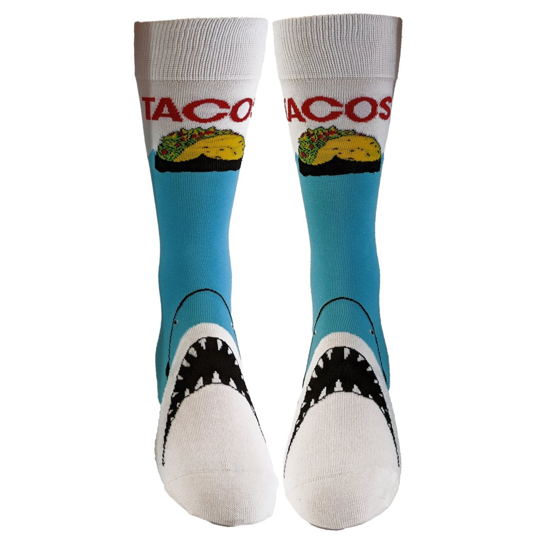 Mens Taco Shark Socks Funny Jaws Fish Mexico Beach Vacation Novelty Footwear Image 4