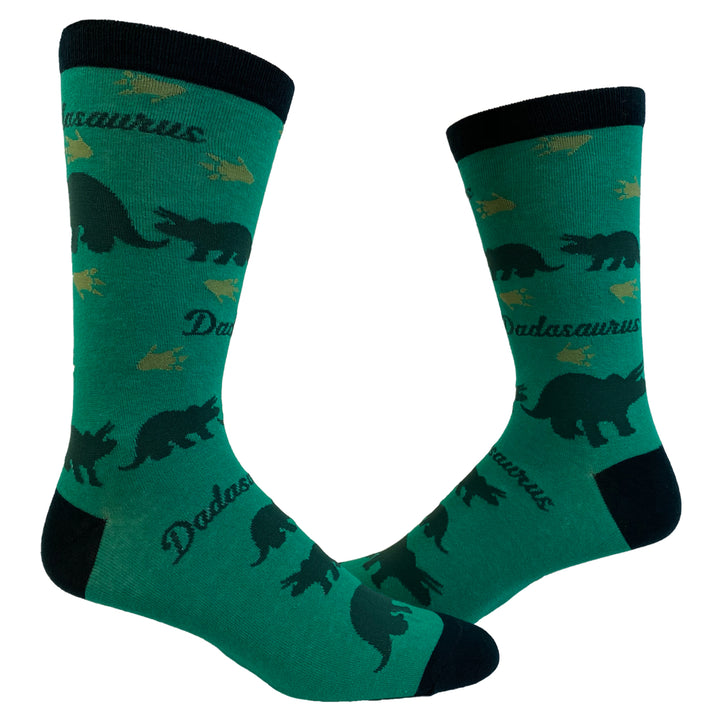 Mens Dadasaurus Socks Funny Fathers Day Dad Dinosaur T-Rex Graphic Novelty Footwear Image 1