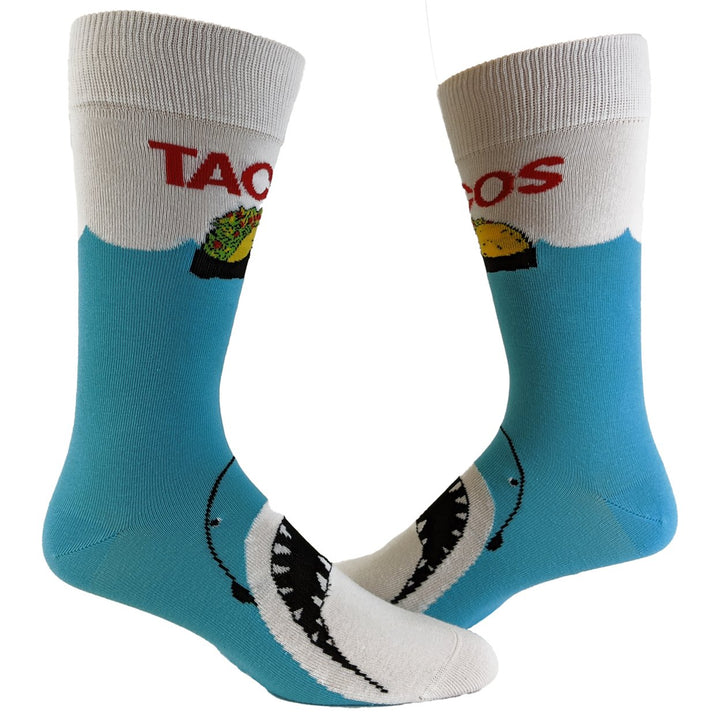 Mens Taco Shark Socks Funny Jaws Fish Mexico Beach Vacation Novelty Footwear Image 6